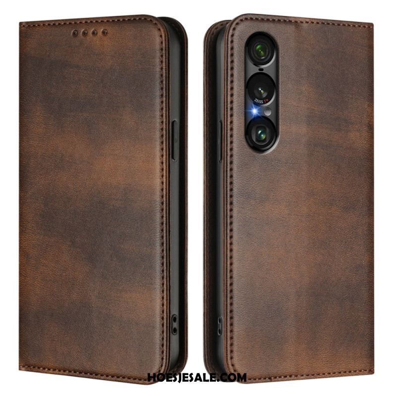 Folio-hoesje Sony Xperia 1 Vii Rfid-bescherming Retro Design