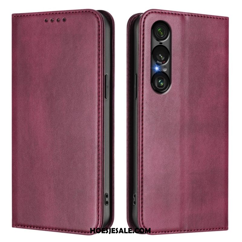 Folio-hoesje Sony Xperia 1 Vii Rfid-bescherming Retro Design