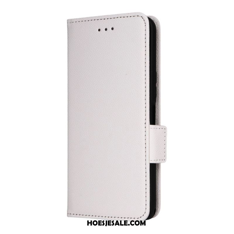 Folio-hoesje Sony Xperia 1 Vii Telefoonhoesje Lychee-textuur Met Riem