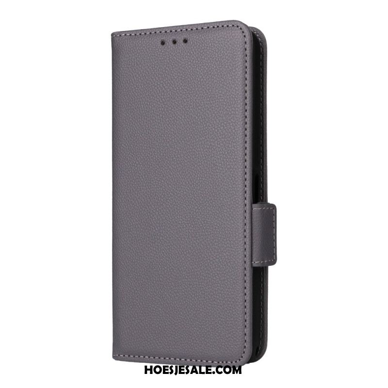 Folio-hoesje Sony Xperia 1 Vii Telefoonhoesje Lychee-textuur Met Riem