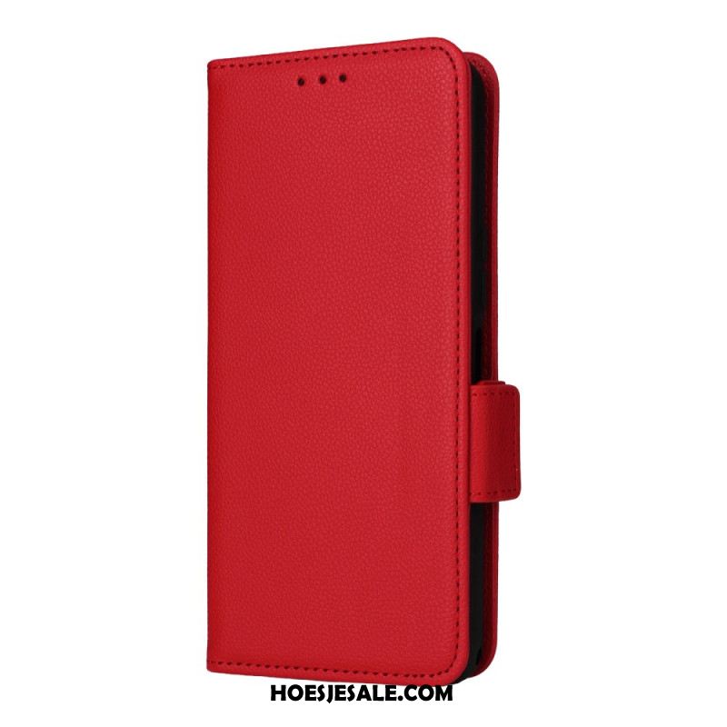 Folio-hoesje Sony Xperia 1 Vii Telefoonhoesje Lychee-textuur Met Riem