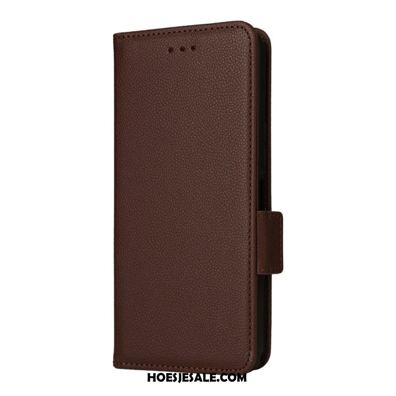 Folio-hoesje Sony Xperia 1 Vii Telefoonhoesje Lychee-textuur Met Riem