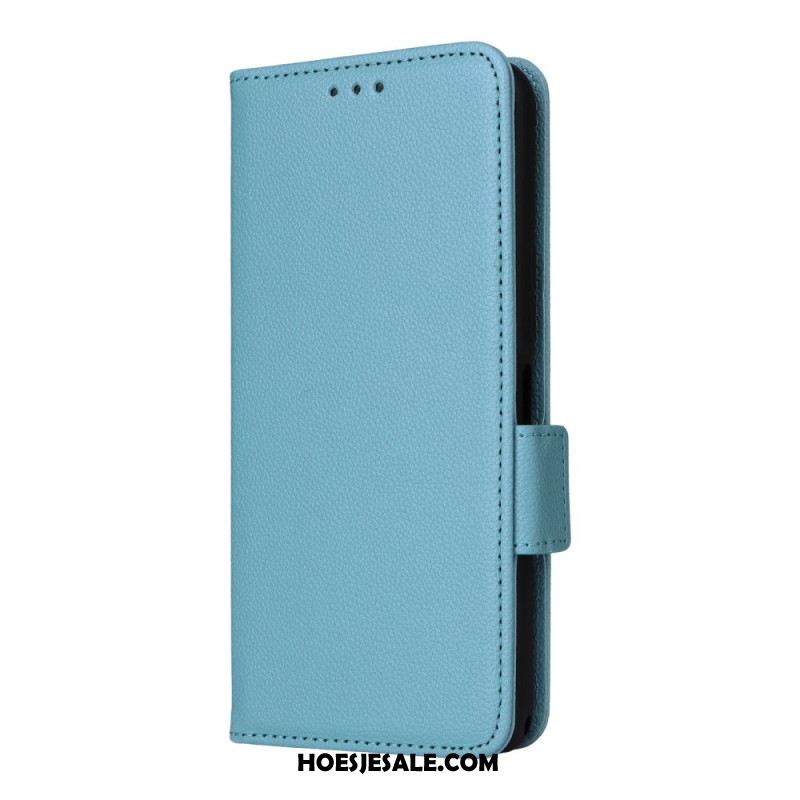 Folio-hoesje Sony Xperia 1 Vii Telefoonhoesje Lychee-textuur Met Riem