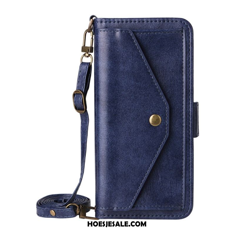 Folio-hoesje Sony Xperia 10 Vii Portemonnee Met Schouderband