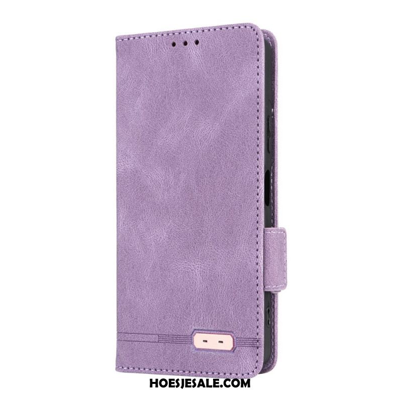 Folio-hoesje Sony Xperia 10 Vii Telefoonhoesje Retro Suède-effect