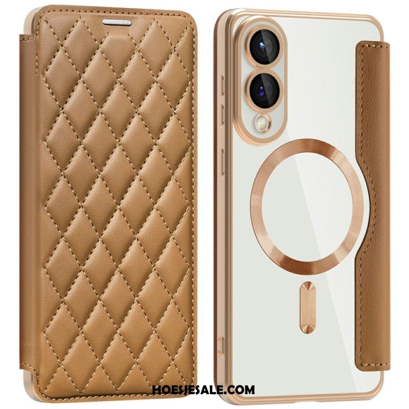 Folio-hoesje Voor Samsung Galaxy S25 5g Edge Gewatteerd Magsafe-compatibel