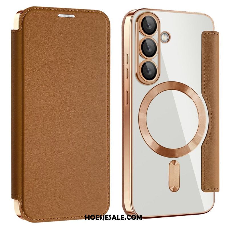 Folio-hoesje Voor Samsung Galaxy S25 5g Leer-effect Compatibel Met Magsafe En Rfid-blokkering