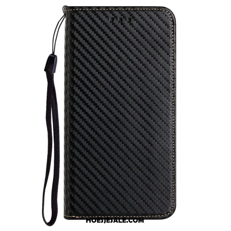 Folio-hoesje Voor Xiaomi Redmi Note 14 Pro 5g Koolstofvezel Met Riem