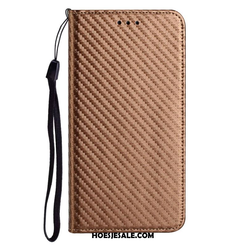 Folio-hoesje Voor Xiaomi Redmi Note 14 Pro 5g Koolstofvezel Met Riem