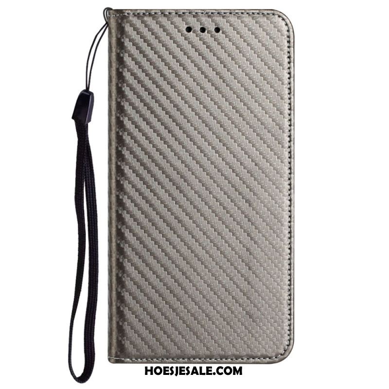 Folio-hoesje Voor Xiaomi Redmi Note 14 Pro Plus 5g Carbonvezel Riempje