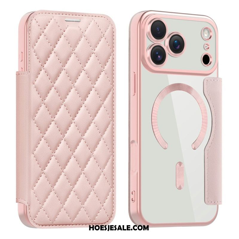 Folio-hoesje Voor iPhone 17 Pro Magsafe-compatibel Gewatteerd