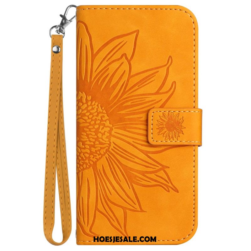 Folio-hoesje Xiaomi 14 Ultra Zonnebloempatroon Met Riempje