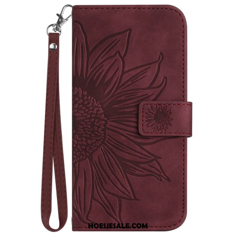 Folio-hoesje Xiaomi 14 Ultra Zonnebloempatroon Met Riempje