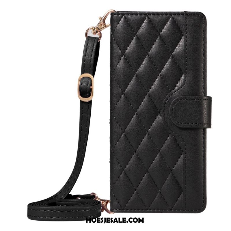 Folio-hoesje Xiaomi 15 Pro Gewatteerd Met Bandje En Schouderband