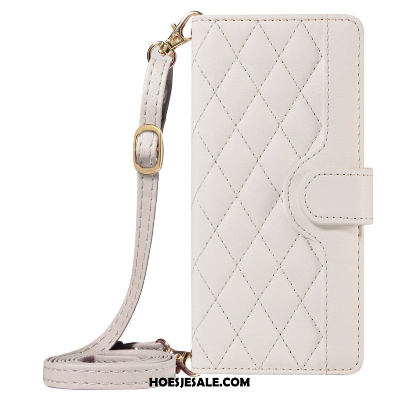 Folio-hoesje Xiaomi 15 Pro Gewatteerd Met Bandje En Schouderband