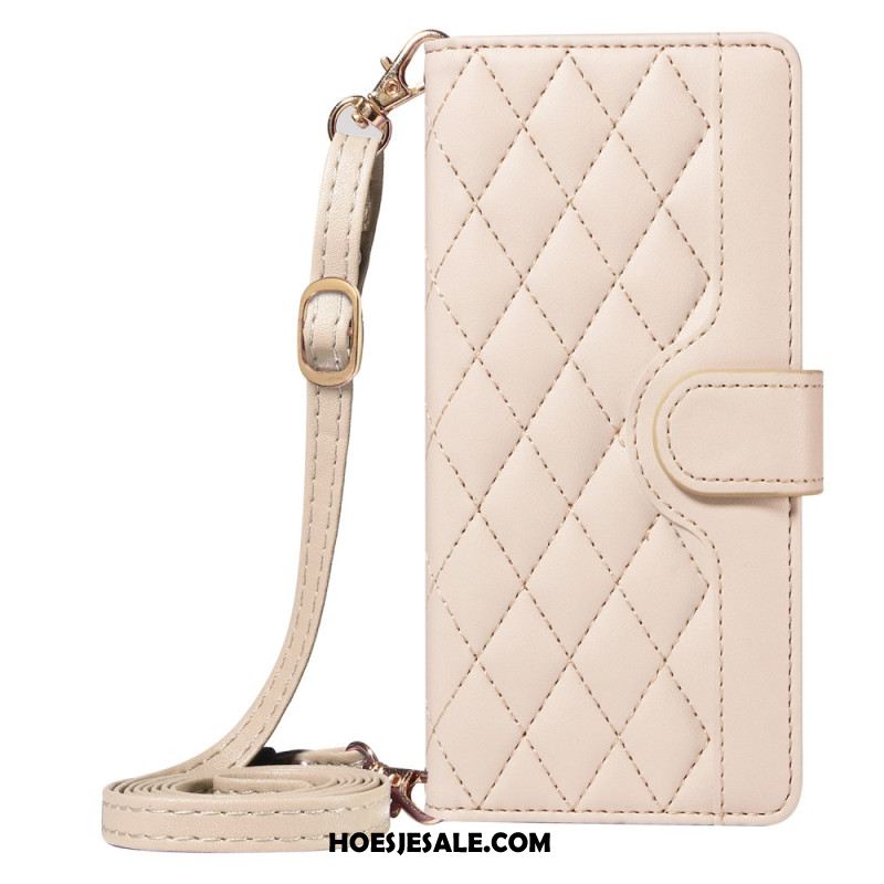 Folio-hoesje Xiaomi 15 Pro Gewatteerd Met Bandje En Schouderband