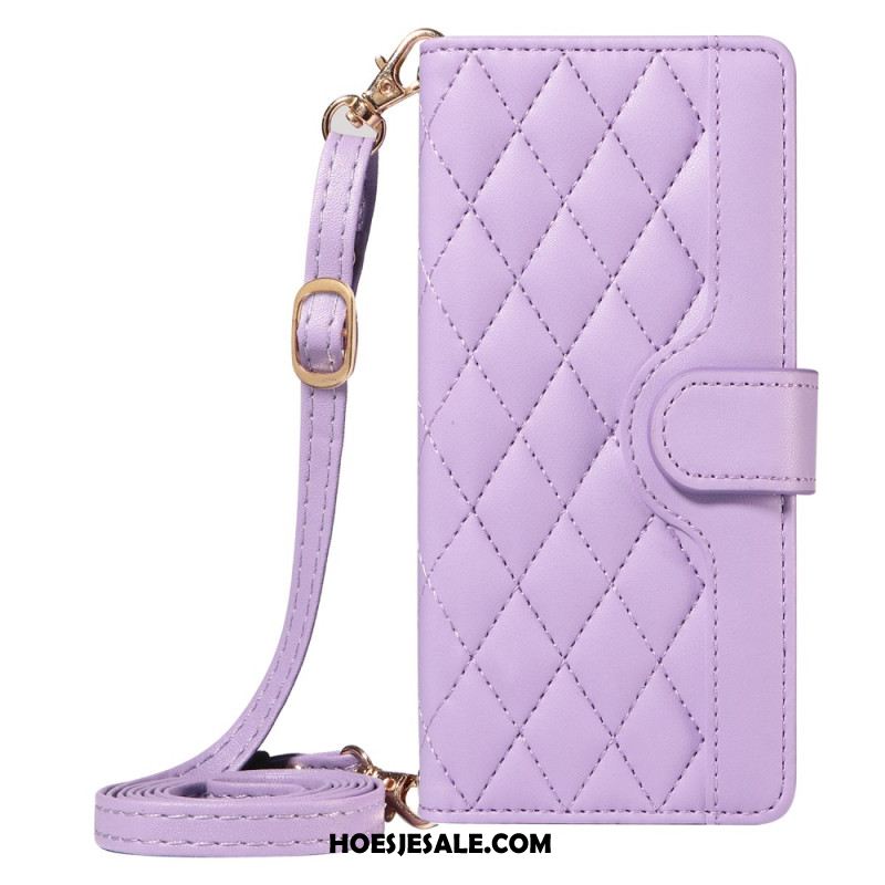 Folio-hoesje Xiaomi 15 Pro Gewatteerd Met Bandje En Schouderband