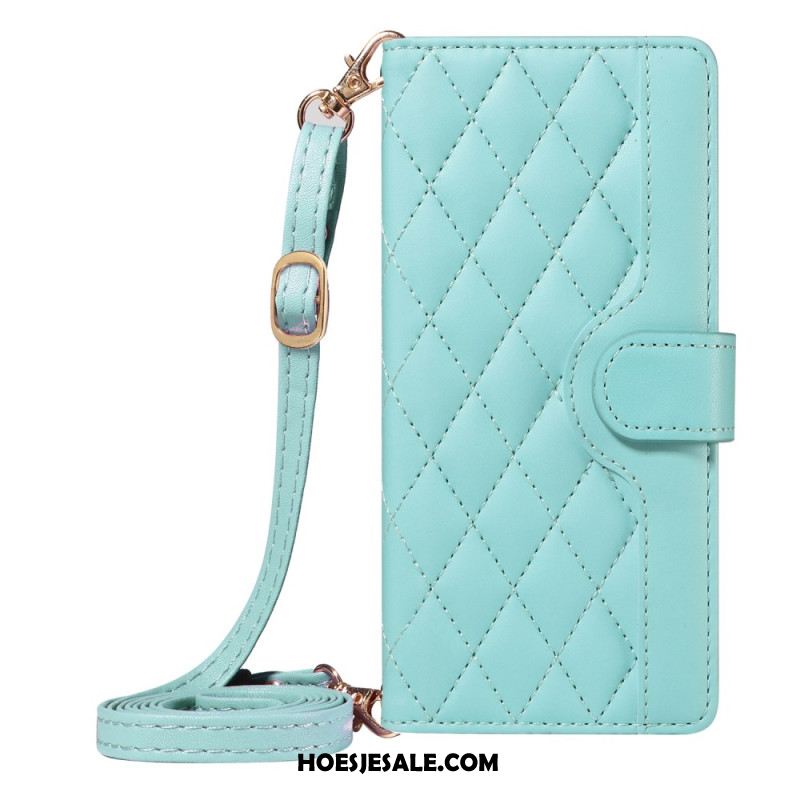 Folio-hoesje Xiaomi 15 Pro Gewatteerd Met Bandje En Schouderband