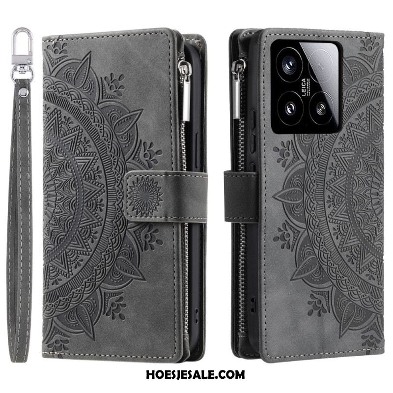 Folio-hoesje Xiaomi 15 Telefoonhoesje Portemonnee Met Mandala-effect (suède)