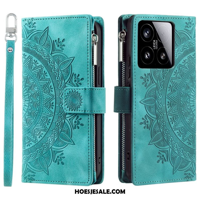 Folio-hoesje Xiaomi 15 Telefoonhoesje Portemonnee Met Mandala-effect (suède)