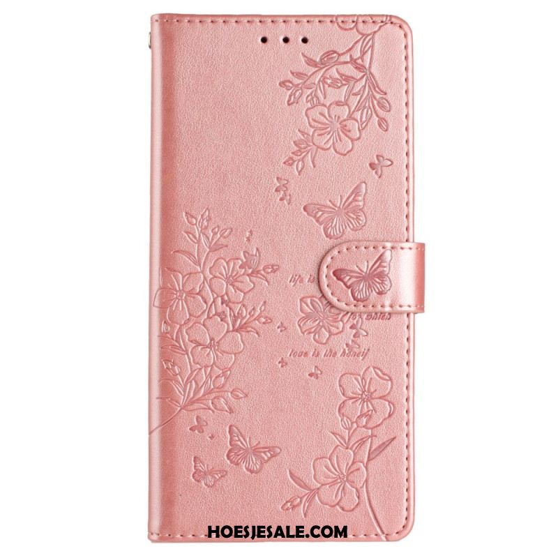 Folio-hoesje Xiaomi 15 Telefoonhoesje Vlinders En Bloemen
