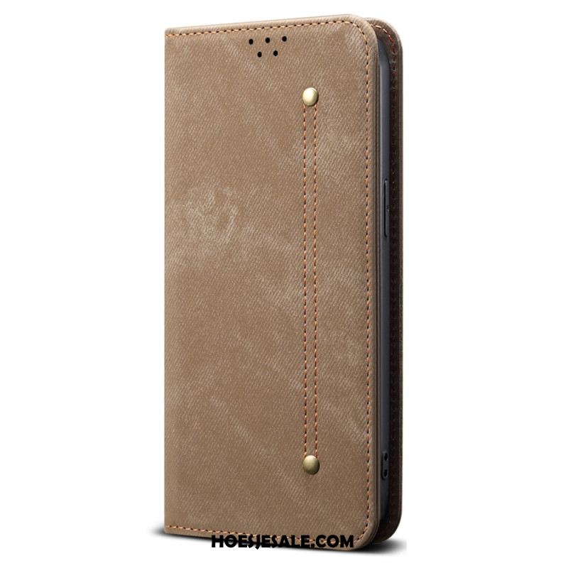 Folio-hoesje Xiaomi 15t Pro Denimstof Bescherming Hoesje