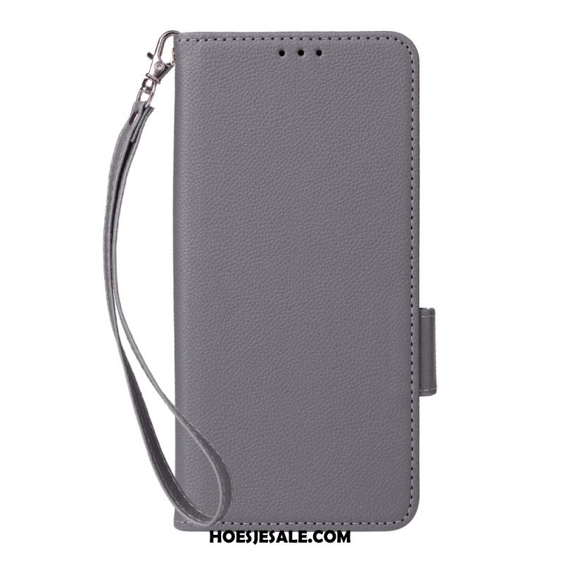 Folio-hoesje Xiaomi 15t Pro Telefoonhoesje Kunstleer Met Koord