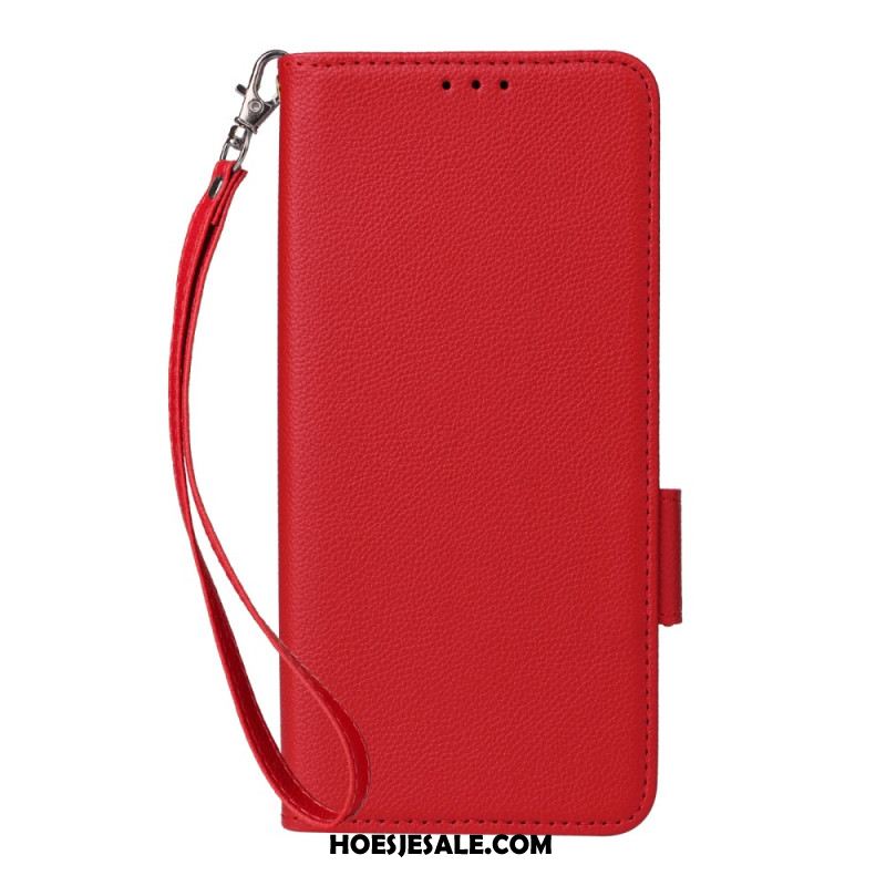 Folio-hoesje Xiaomi 15t Pro Telefoonhoesje Kunstleer Met Koord