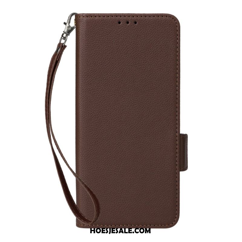 Folio-hoesje Xiaomi 15t Pro Telefoonhoesje Kunstleer Met Koord