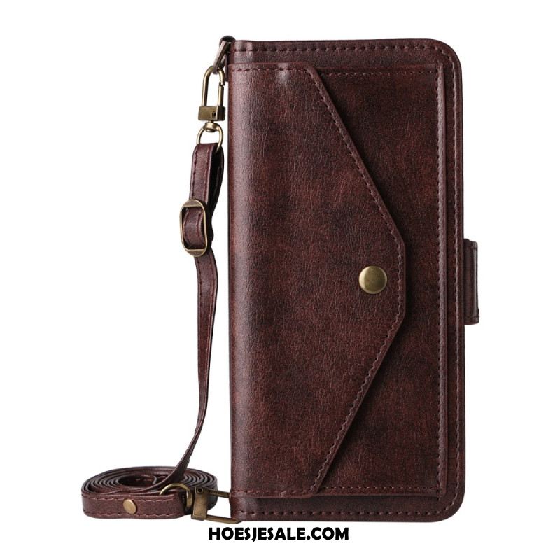 Folio-hoesje Xiaomi 15t Pro Telefoonhoesje Portemonnee Met Schouderband