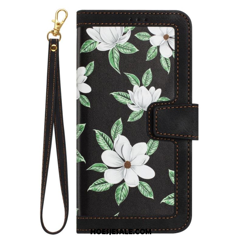 Folio-hoesje Xiaomi 15t Telefoonhoesje Bloemendesign Met Bandje