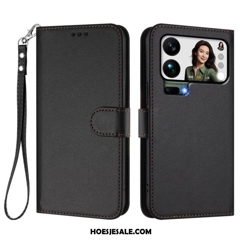 Folio-hoesje Xiaomi 17 Pro Max Telefoonhoesje Kunstleer Met Riempje