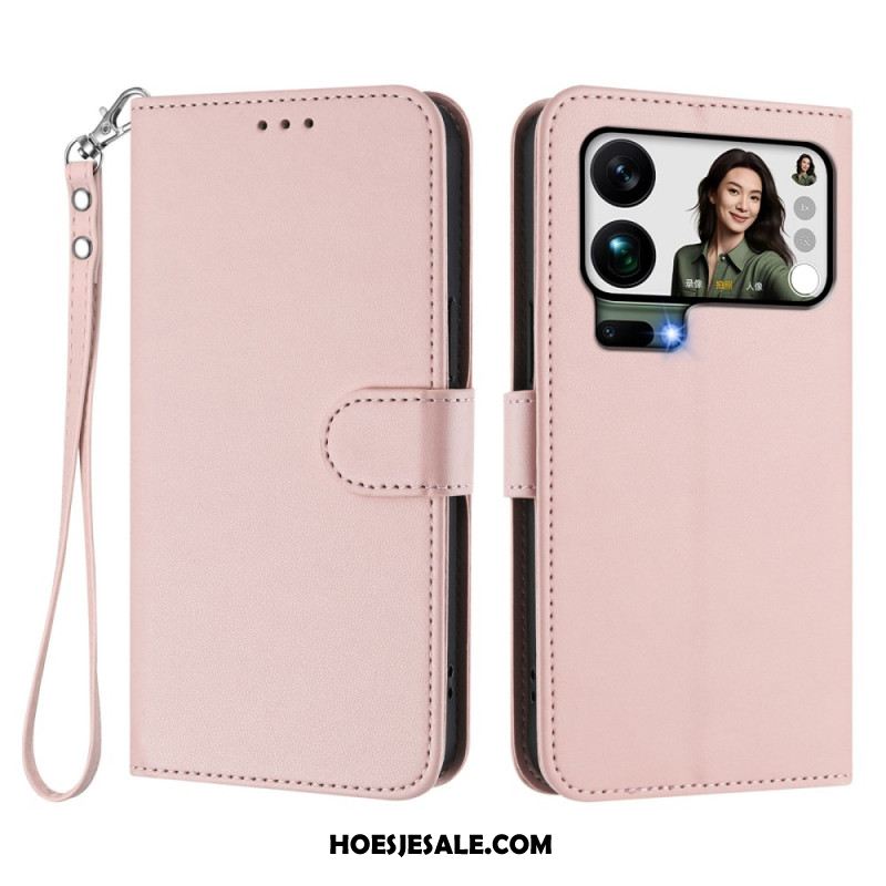 Folio-hoesje Xiaomi 17 Pro Max Telefoonhoesje Kunstleer Met Riempje