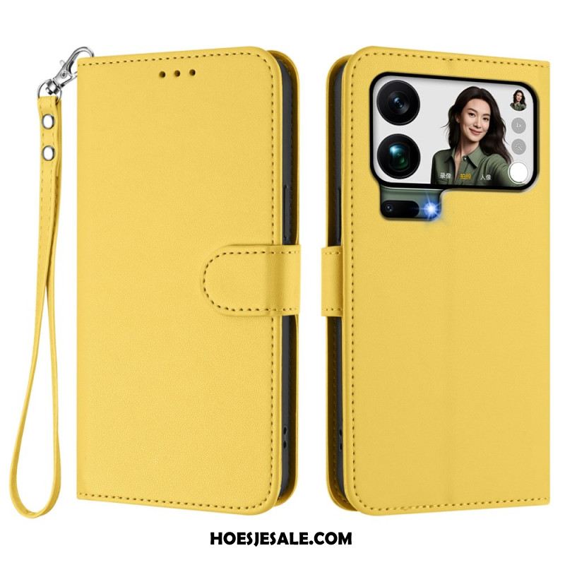 Folio-hoesje Xiaomi 17 Pro Max Telefoonhoesje Kunstleer Met Riempje