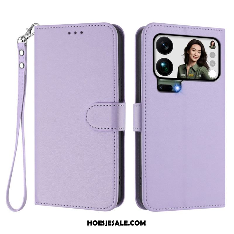 Folio-hoesje Xiaomi 17 Pro Max Telefoonhoesje Kunstleer Met Riempje