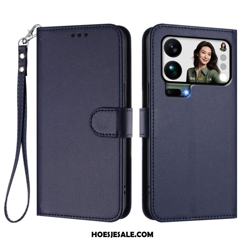 Folio-hoesje Xiaomi 17 Pro Max Telefoonhoesje Kunstleer Met Riempje