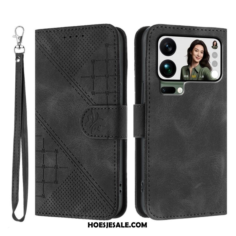 Folio-hoesje Xiaomi 17 Pro Max Telefoonhoesje Vlinder- En Geometrisch Ontwerp