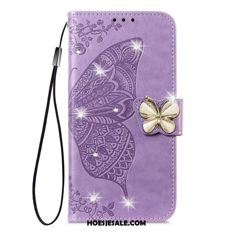 Folio-hoesje Xiaomi 17 Pro Telefoonhoesje 3d-vlinder En Strass-steentjes