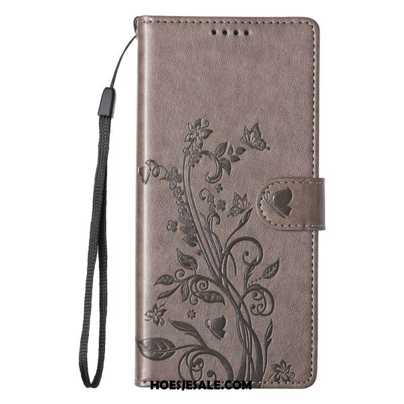 Folio-hoesje Xiaomi 17 Pro Telefoonhoesje Bloemen- En Vlinderpatroon