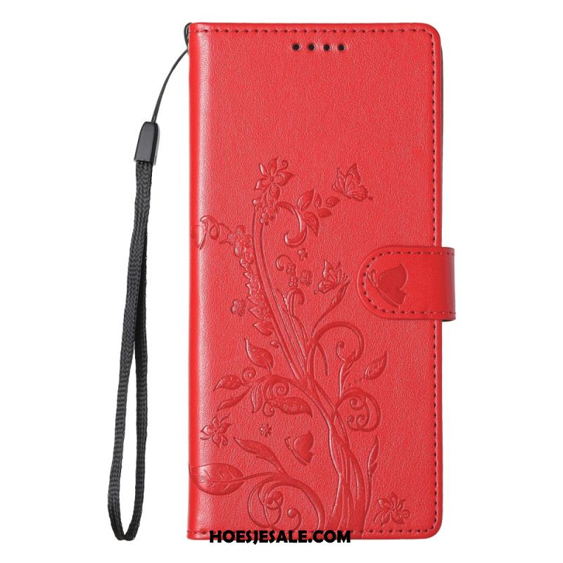 Folio-hoesje Xiaomi 17 Pro Telefoonhoesje Bloemen- En Vlinderpatroon