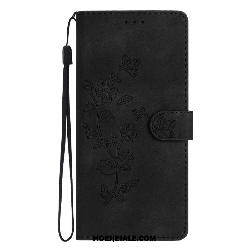 Folio-hoesje Xiaomi 17 Pro Telefoonhoesje Bloemenpatroon Met Suède-effect