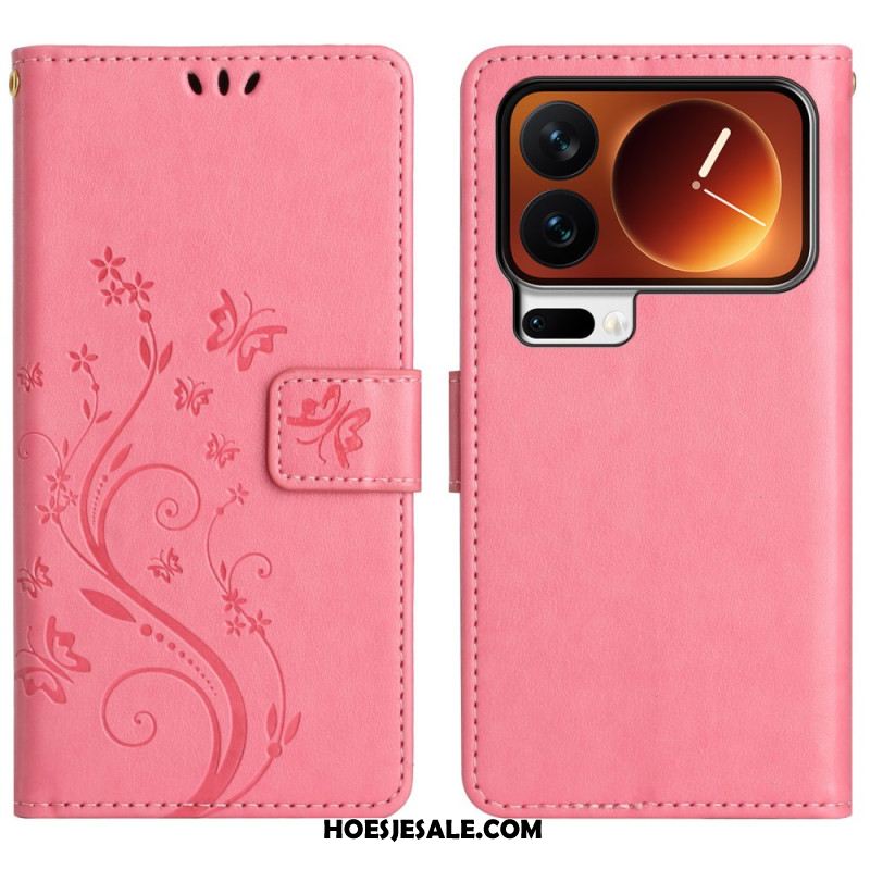Folio-hoesje Xiaomi 17 Pro Telefoonhoesje Vlinders En Bloemen