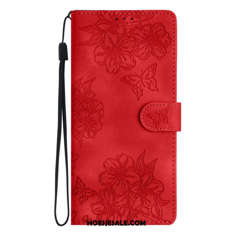 Folio-hoesje Xiaomi 17 Pro Telefoonhoesje Vlinders En Bloemen Met Suède-effect
