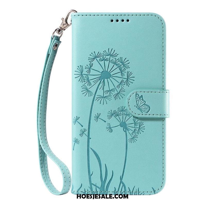 Folio-hoesje Xiaomi 17 Telefoonhoesje Bandje Met Paardenbloemdesign