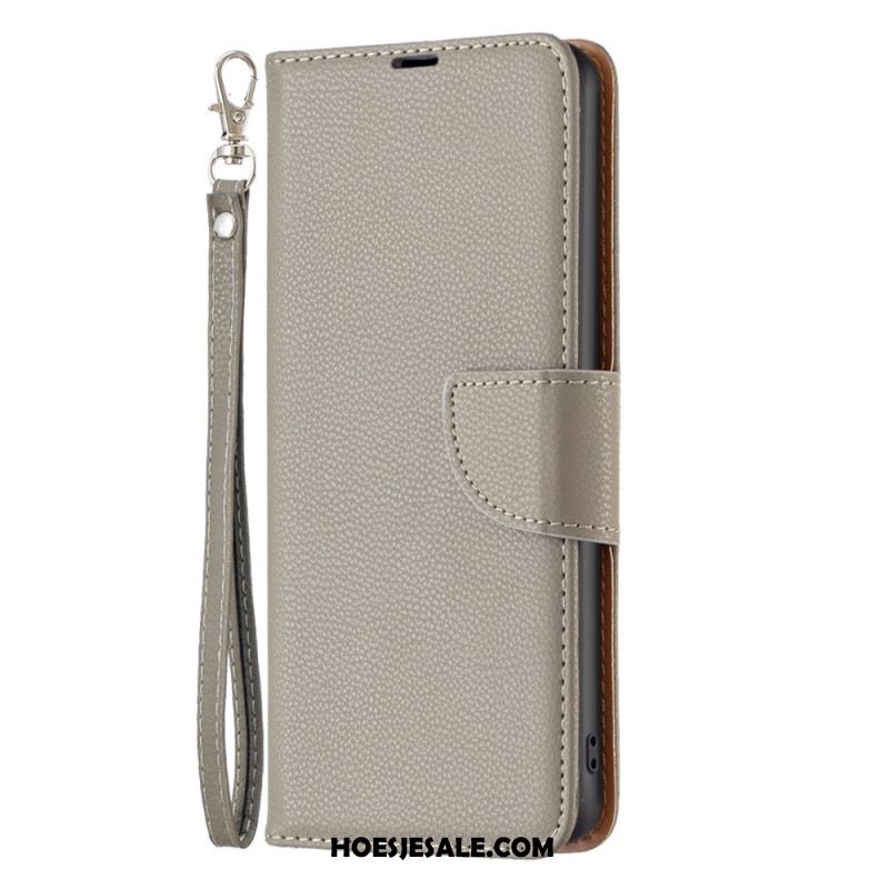 Folio-hoesje Xiaomi Redmi Note 13 5g Litchi Kunstleer Met Riem