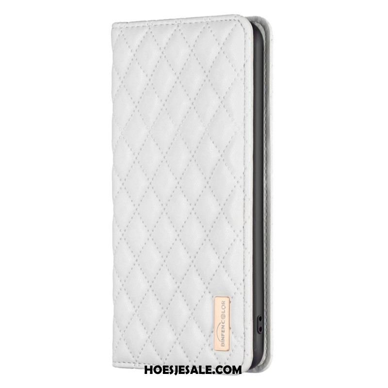 Folio-hoesje Xiaomi Redmi Note 13 Pro Plus 5g Gewatteerde Binfen Kleur