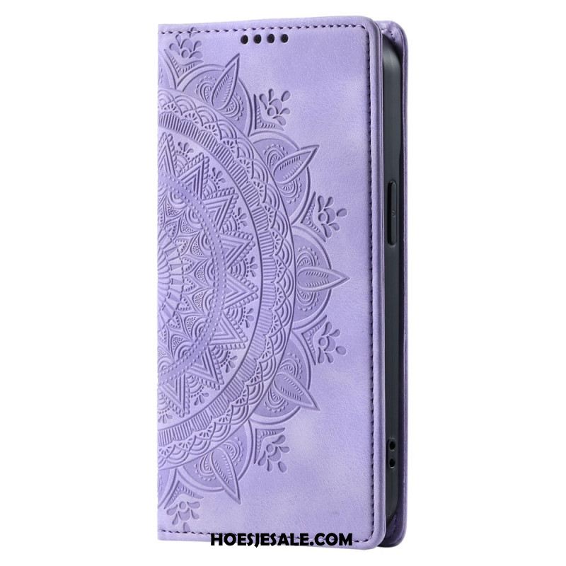 Folio-hoesje Xiaomi Redmi Note 13 Pro Plus 5g Mandala Suède-effect Bescherming Hoesje