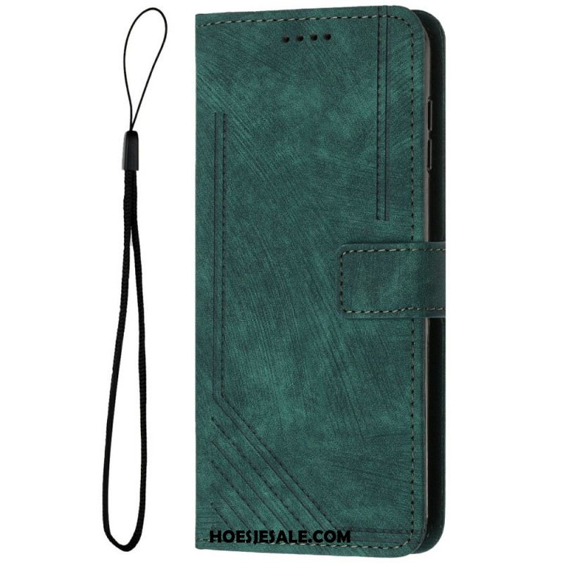 Folio-hoesje Xiaomi Redmi Note 14 4g Telefoonhoesje Retro Lijnen Design