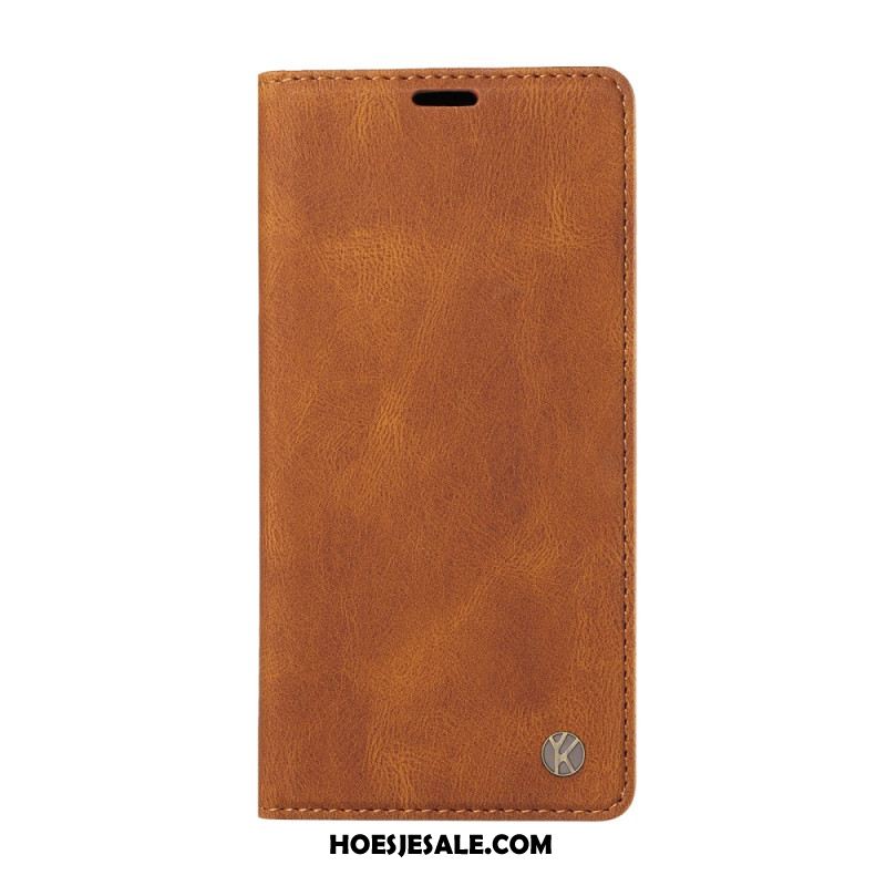 Folio-hoesje Xiaomi Redmi Note 14 4g Ykatu Beige Suède-effect