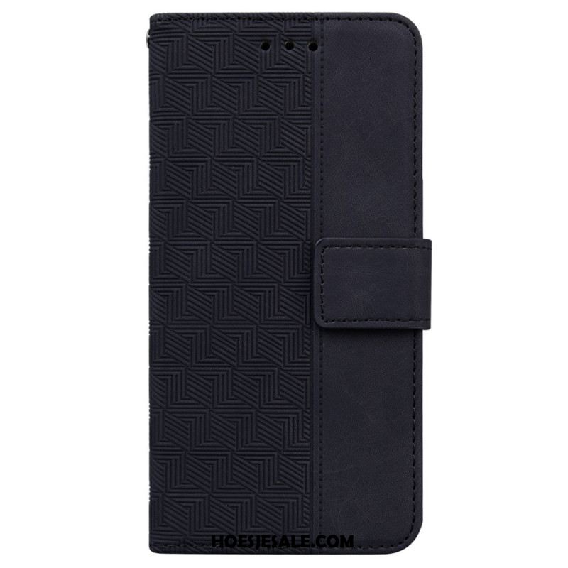 Folio-hoesje Xiaomi Redmi Note 14 5g Telefoonhoesje Geweven Patroon Met Riempje